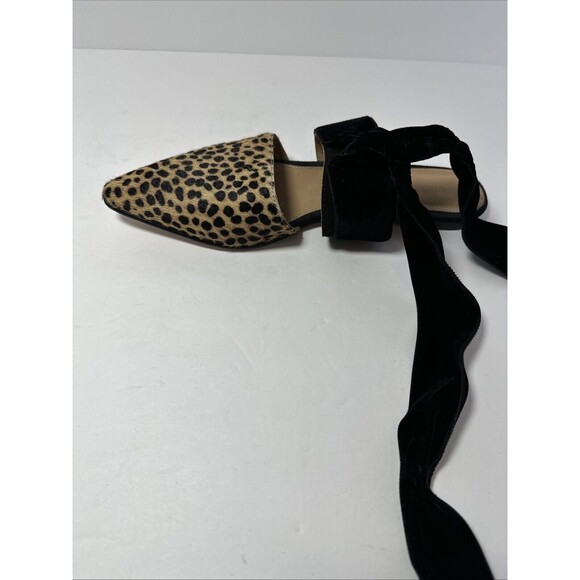 Ulla Johnson Leopard Ponyhair Mules Velvet Bow Size EU 37 US 6.5-7 - Picture 5 of 9